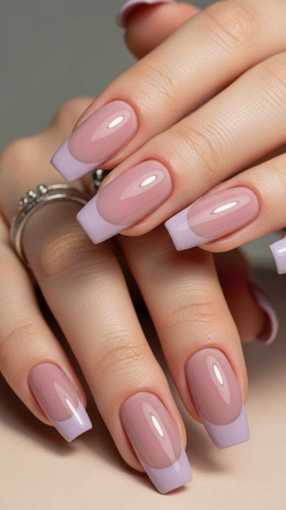 Soft Mauve Base with Dusty Lilac Tips