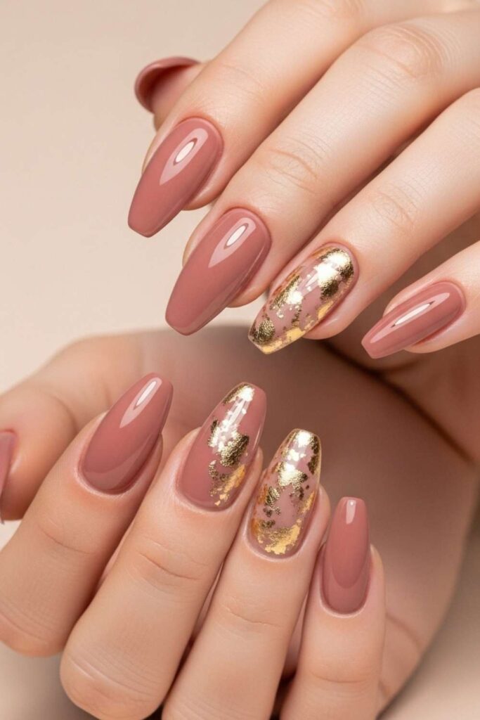 Antique Rose with Gold Foil Detail