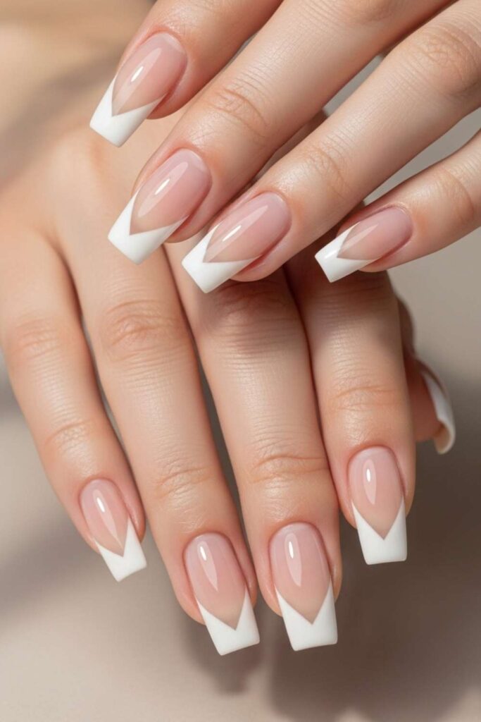 Asymmetric French with Angled Tip Line