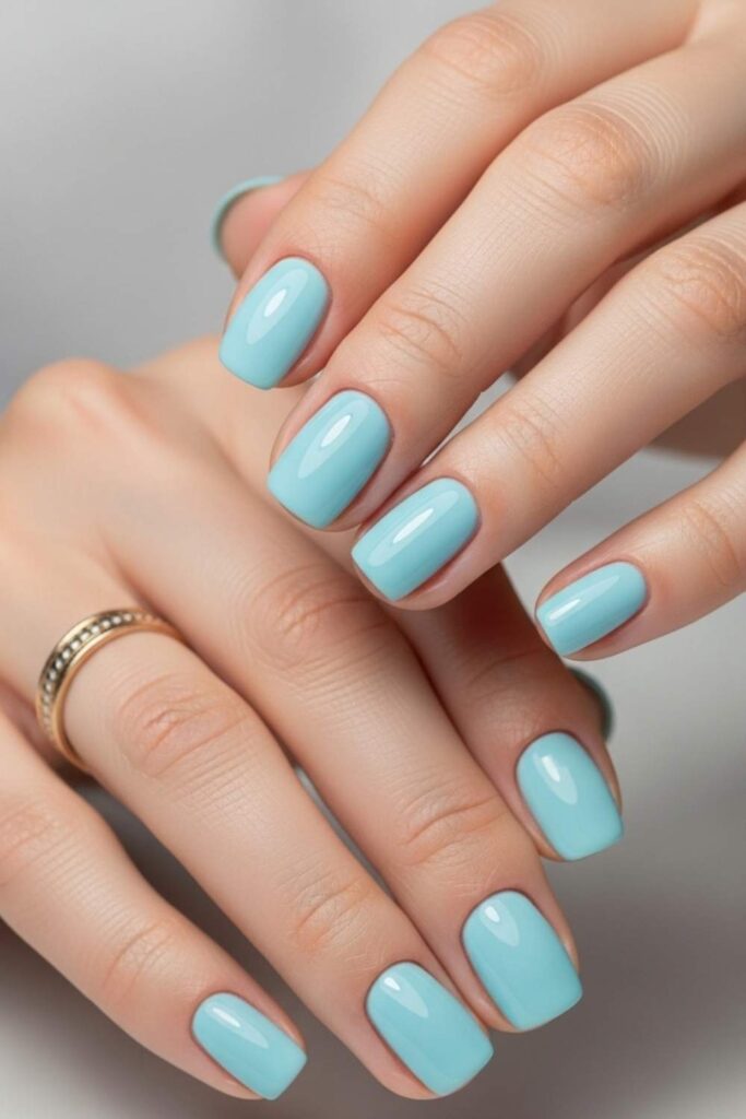 Baby Blue with Rounded Tips and No Art