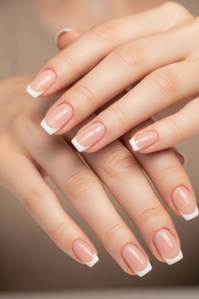 Barely-There Nude with Thin White Tips