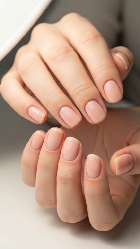 Barely-There Peach on Rounded Nails