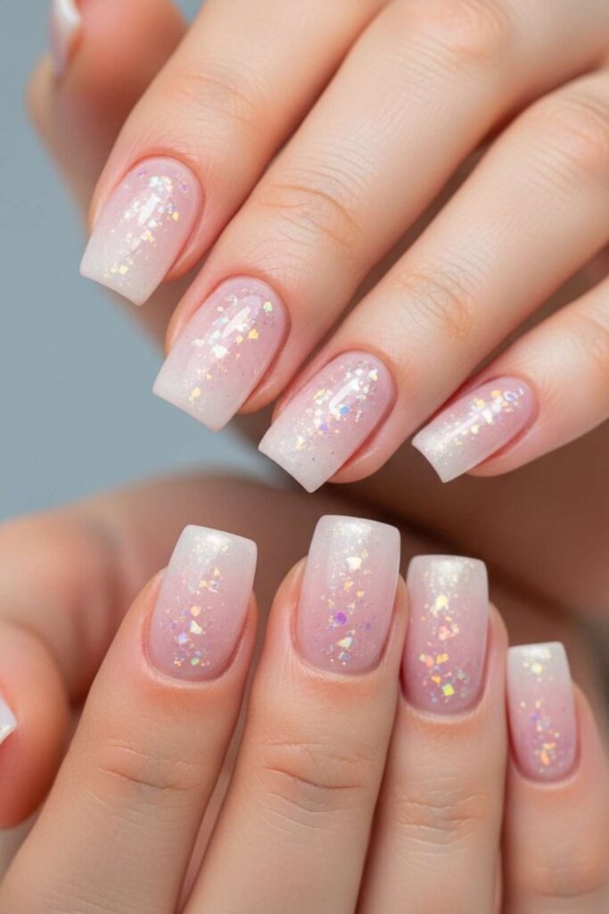 Barely-There Pink with Holographic Shimmer