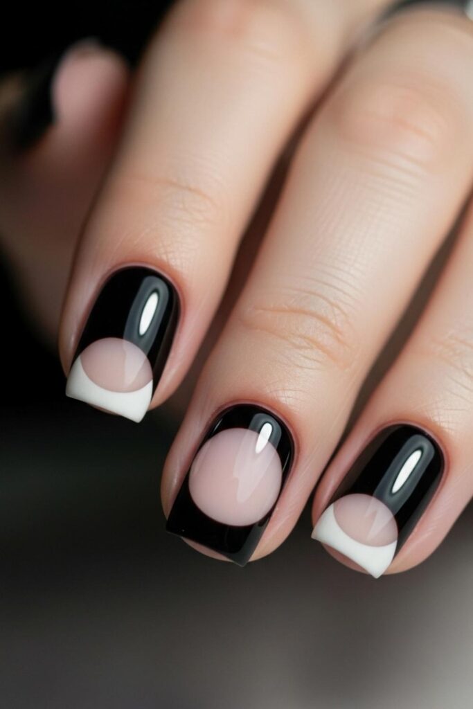 Black Base with a Negative Space Moon Cutout