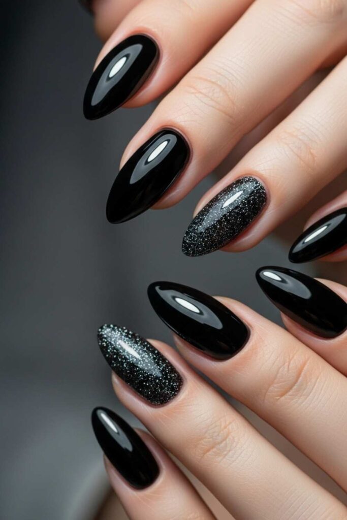 Black with a Micro Glitter Overlay