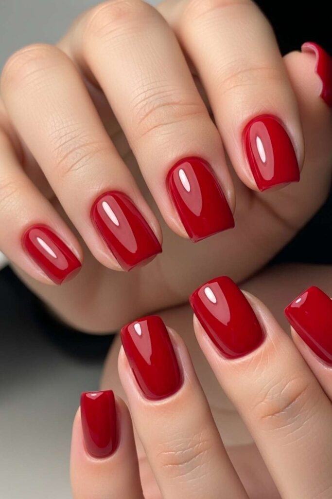 Cherry Red Square with a High-Gloss Seal