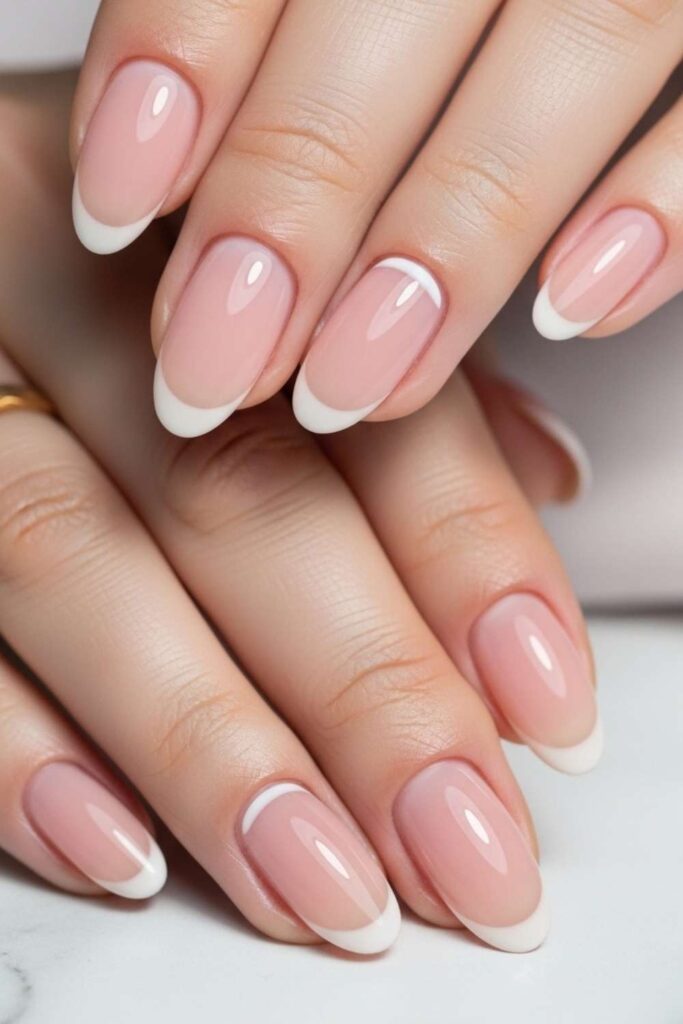 Clean Nude Pink with Micro French Half-Moon