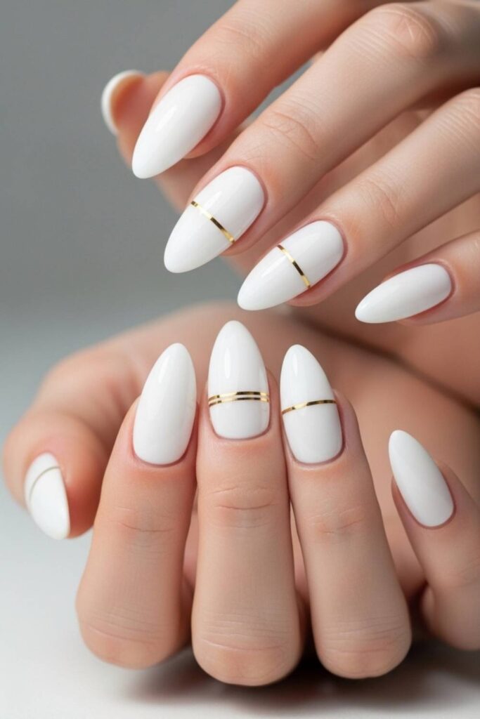 Clean White with a Single Thin Gold Line