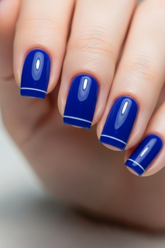 Cobalt Blue with a Single Thin Line at the Base