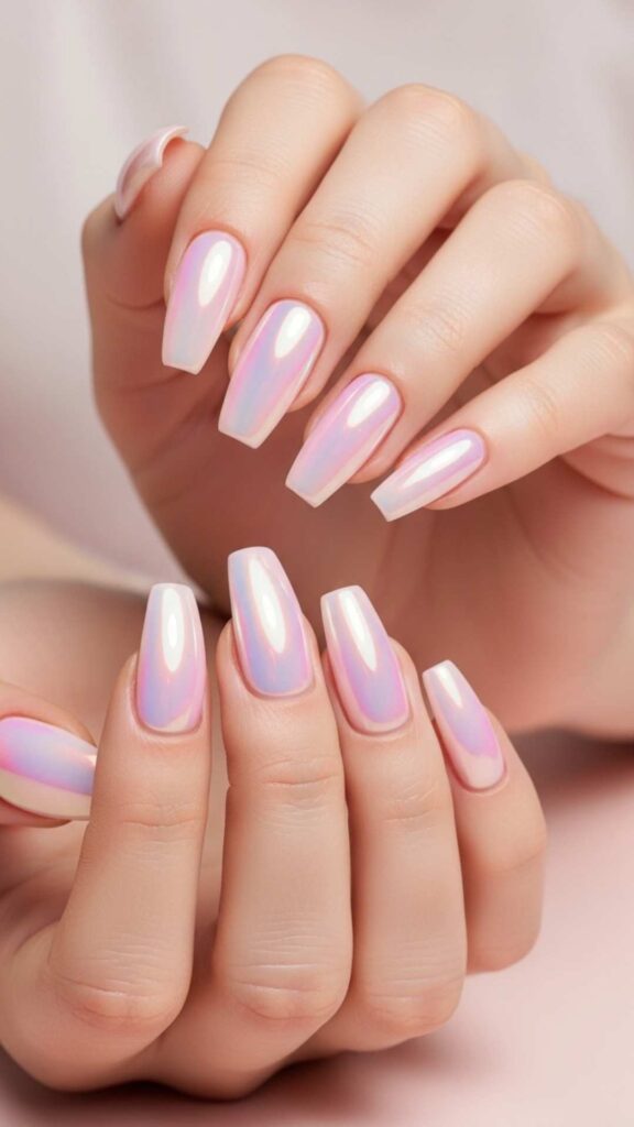 Cotton Candy Pink with Melted Chrome Tips