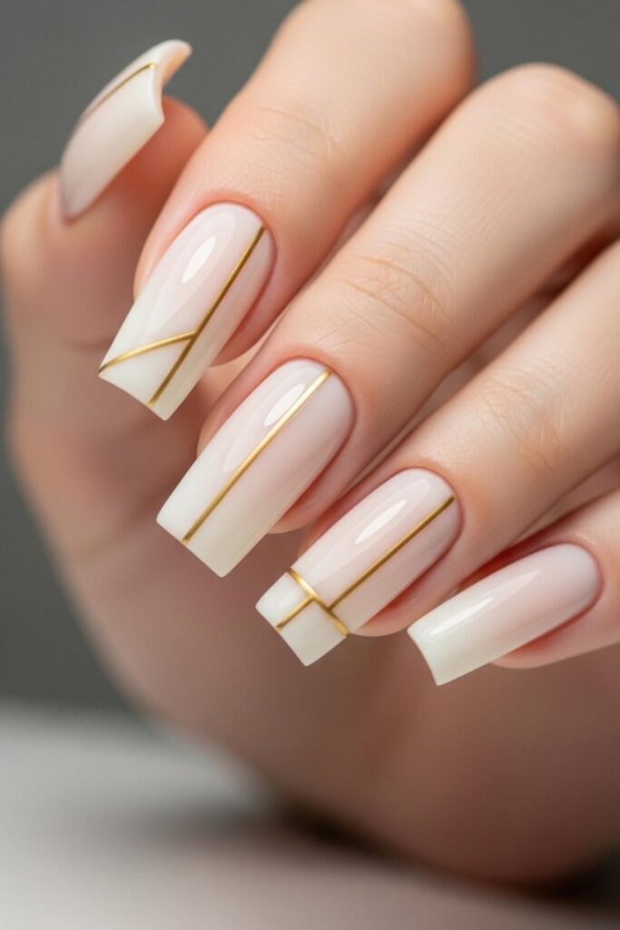 Creamy Vanilla Base with Thin Gold Line Detail