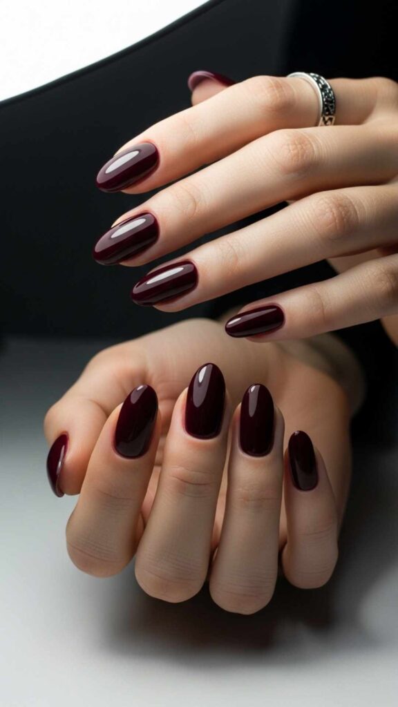 Deep Burgundy Oval with High-Shine Finish