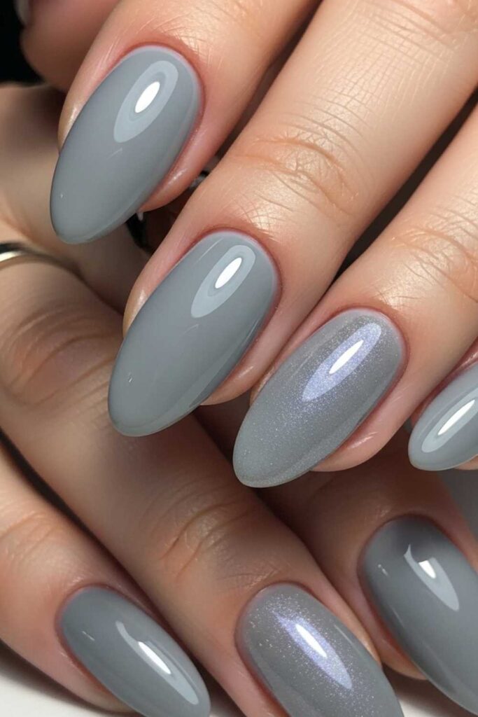 Dove Grey with a Pearl Shimmer Topcoat