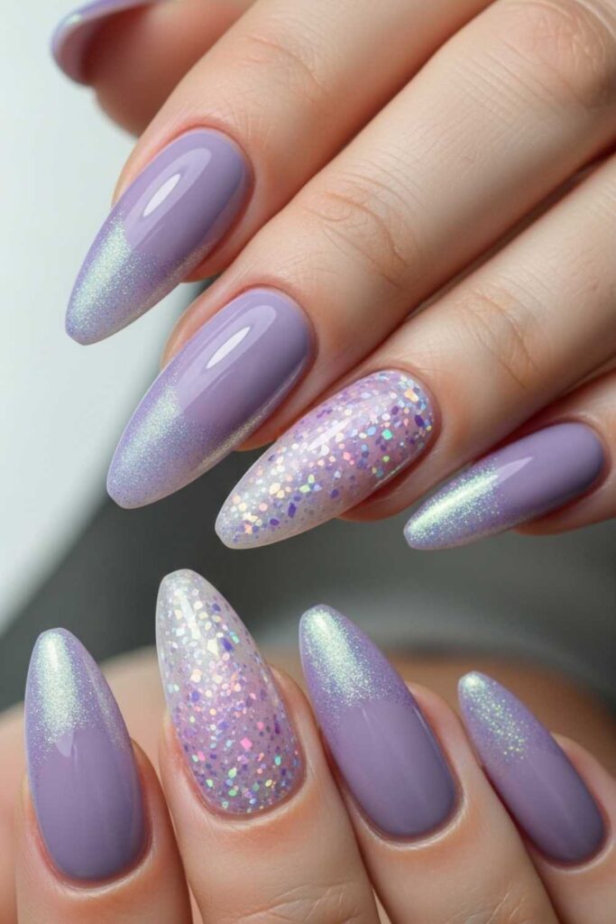 Dusty Lavender with Iridescent Shimmer Tips