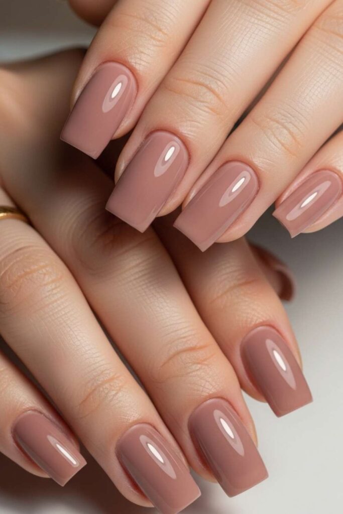 Dusty Mauve Square Tips