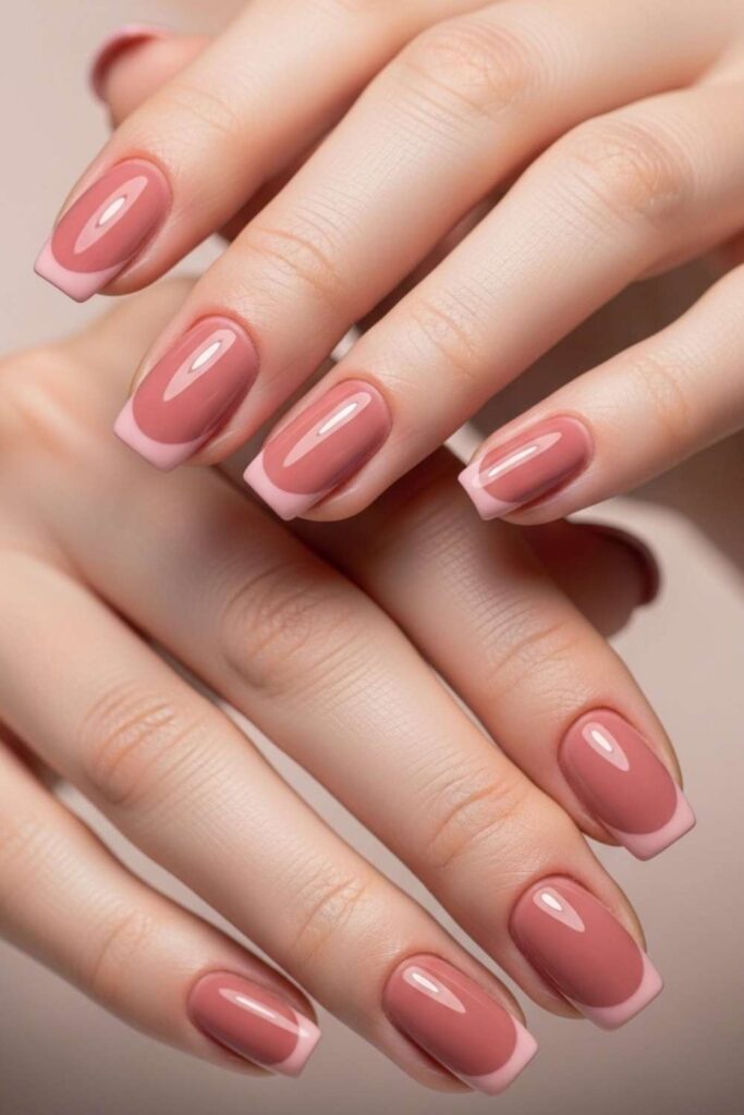 Dusty Rose with a French-Tip Twist