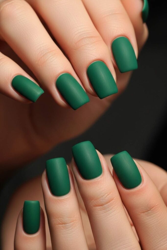 Emerald Green Polish with a Satin Finish