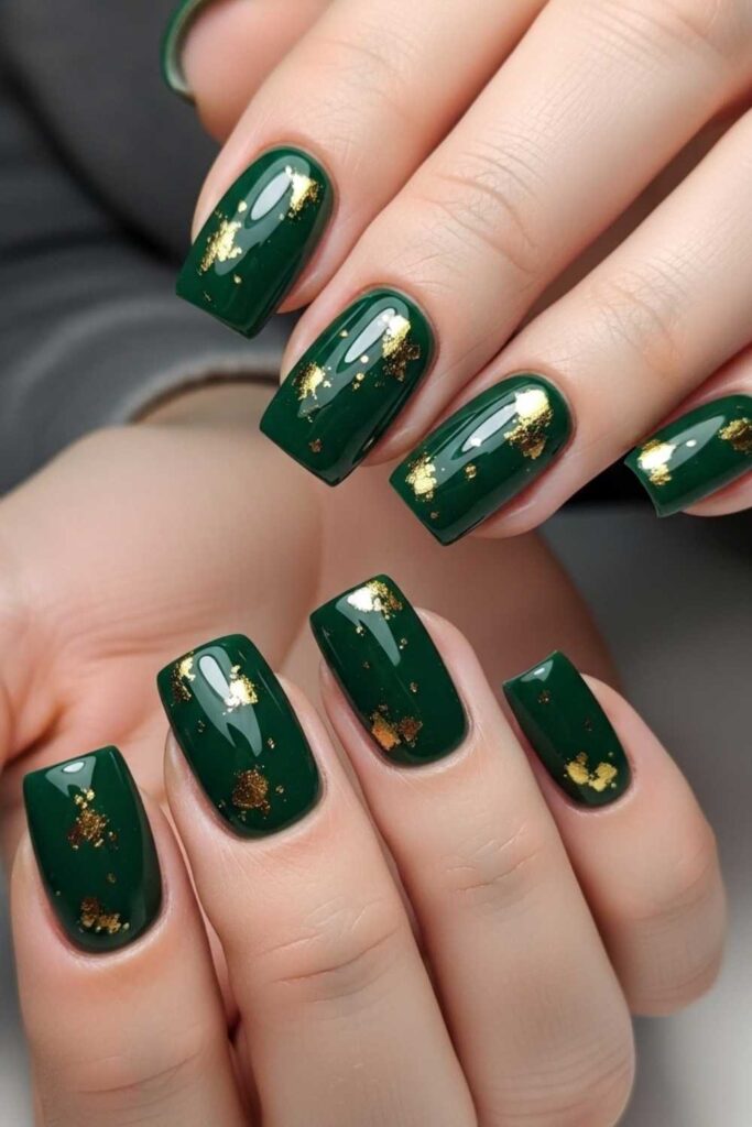 Forest Green with Gold Foil Fleck Accents