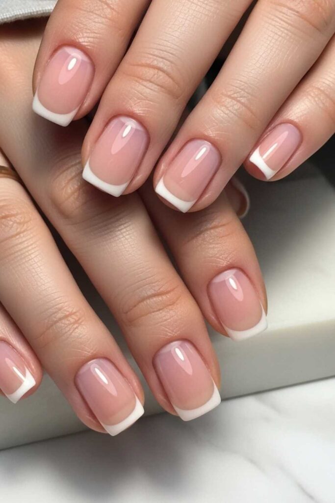French Tips on Short Nails  Micro-White Line