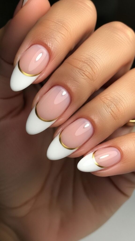 12 White French Tip Nails with Design Ideas That Look Effortlessly Expensive in 2026 16 French Tips with Thin Gold Line Underneath