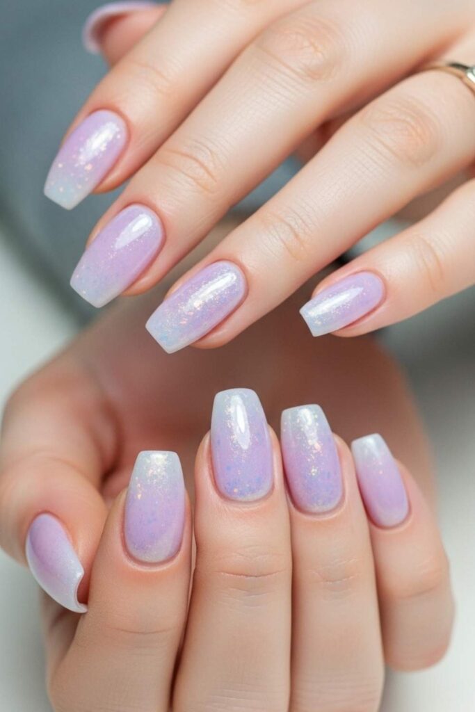 Frosted Lavender with Opalescent Overlay