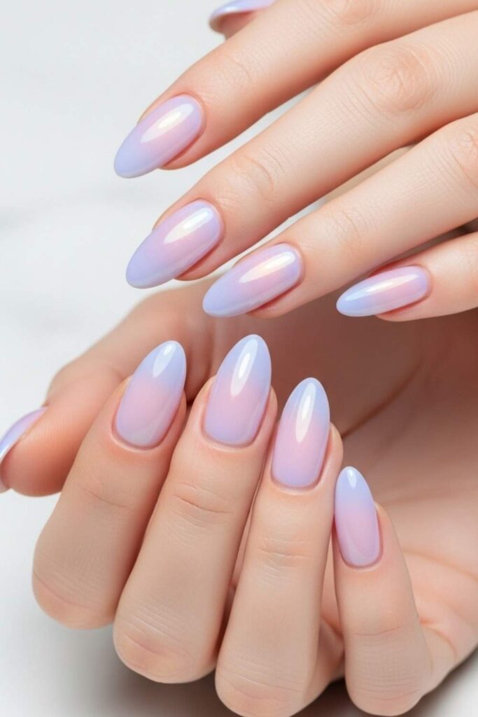 Frosted Lilac with Opalescent Topcoat