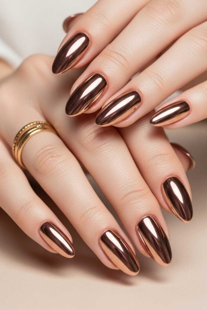 Full Cover Chrome in Warm Rose Gold