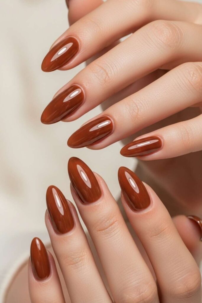 Glazed Caramel Almond Nails