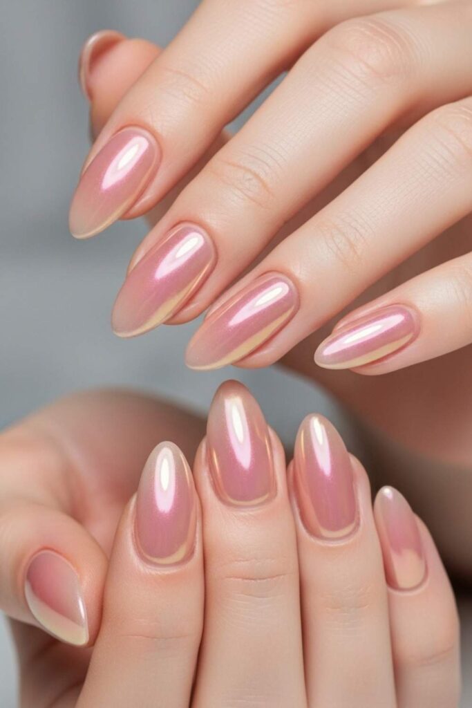 Glazed Donut Nails in a Rose Gold Shift