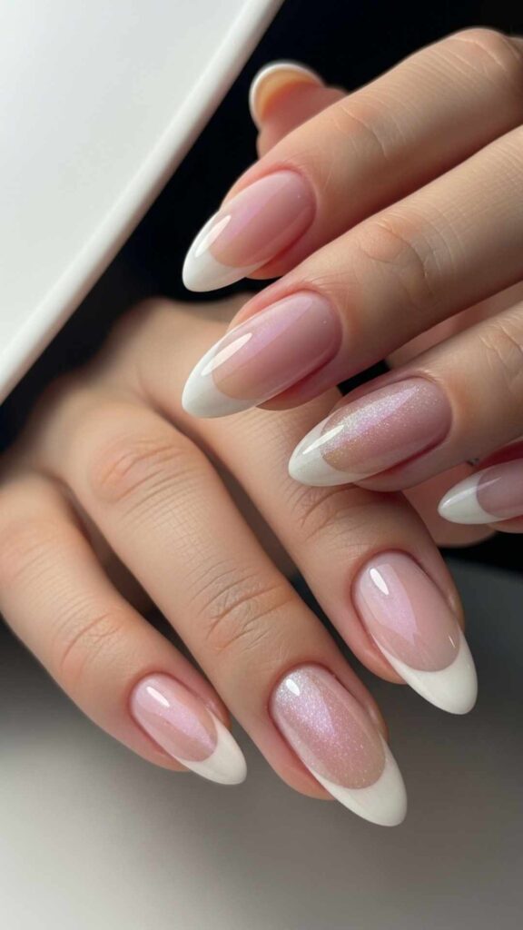 Glazed Donut Tips with a Pearl Shimmer Base