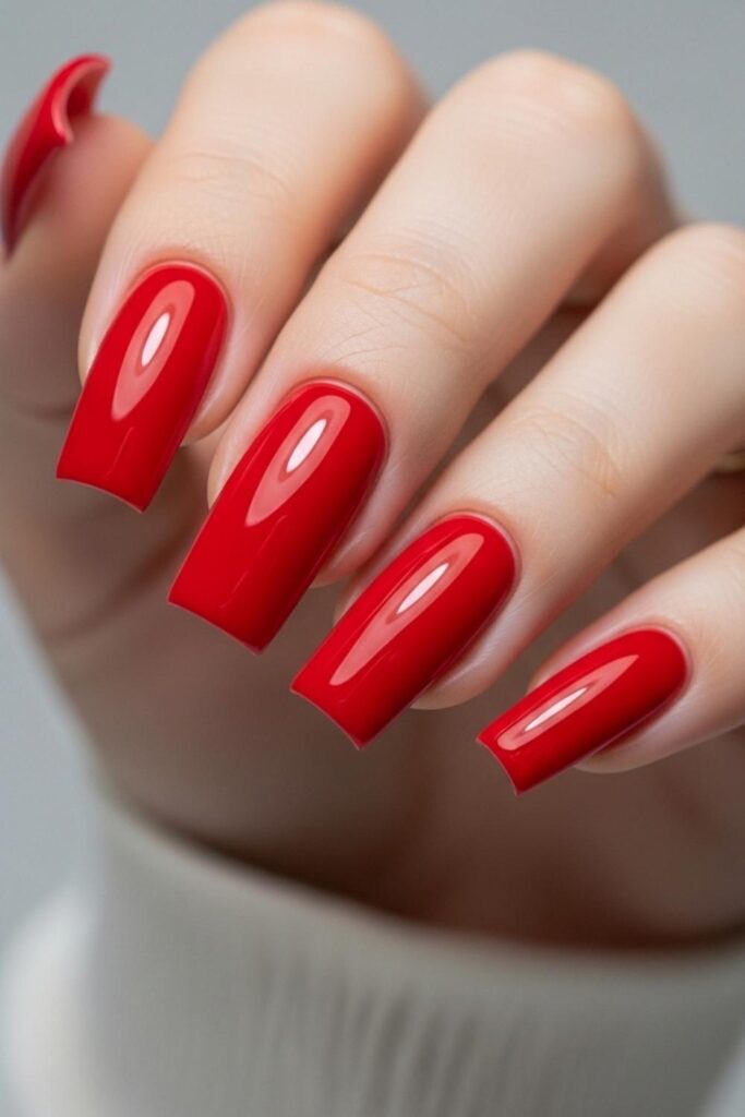 Glossy Red with Perfectly Squared Edges