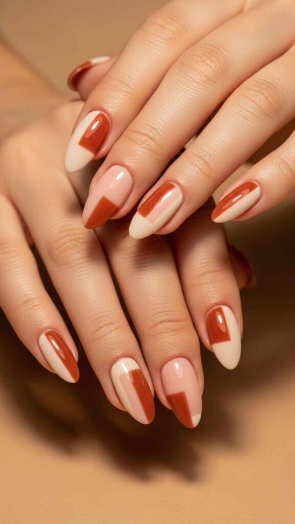 Graphic Color Block in Terracotta and Cream