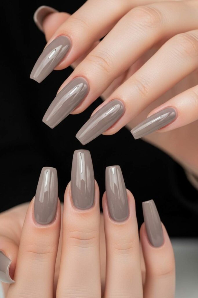 Greige Chrome on a Medium-Length Coffin