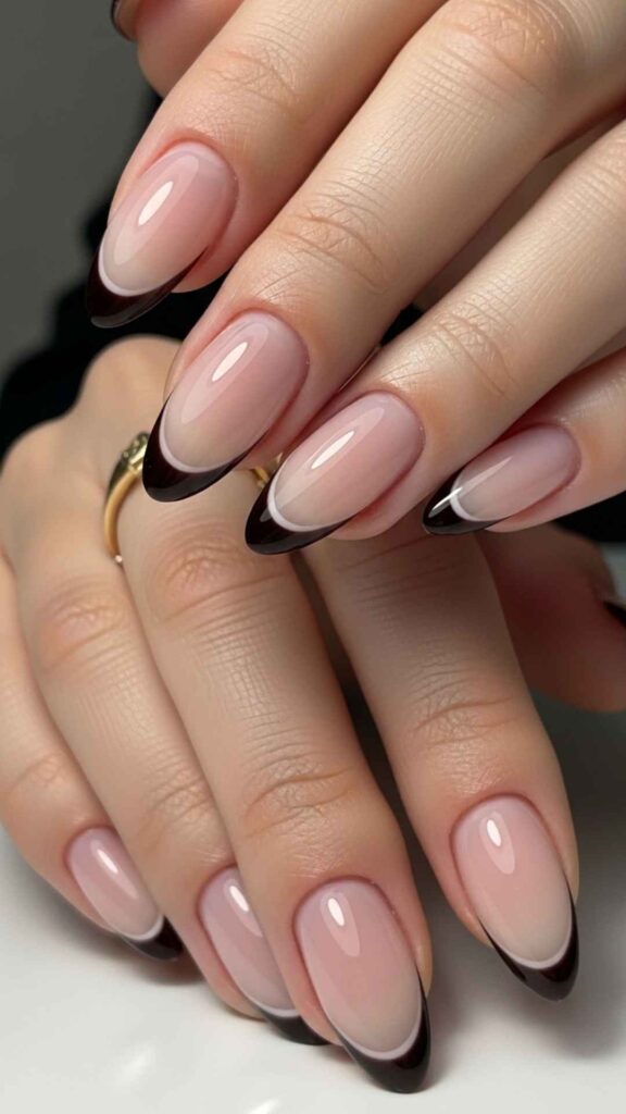 Half-Moon French with Contrasting Cuticle Line