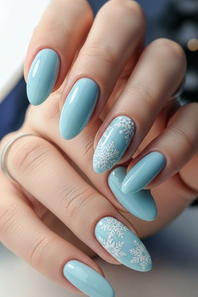 Icy Blue with Snowflake Stamp