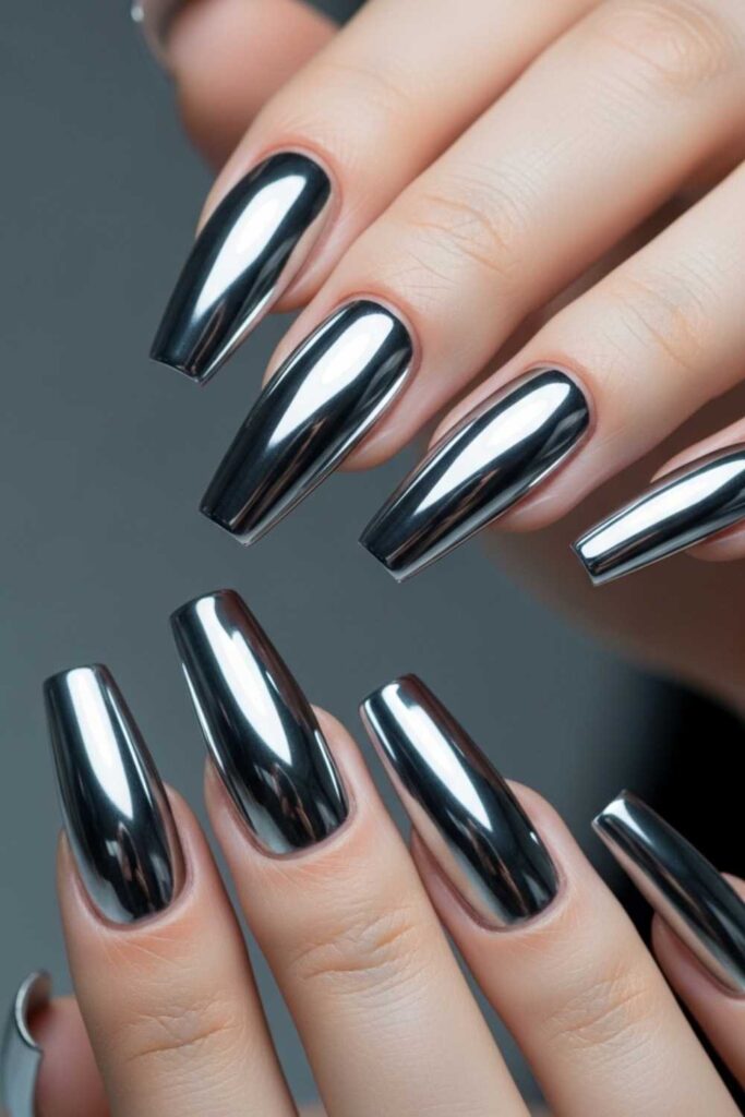 Icy Silver Chrome on Tapered Square