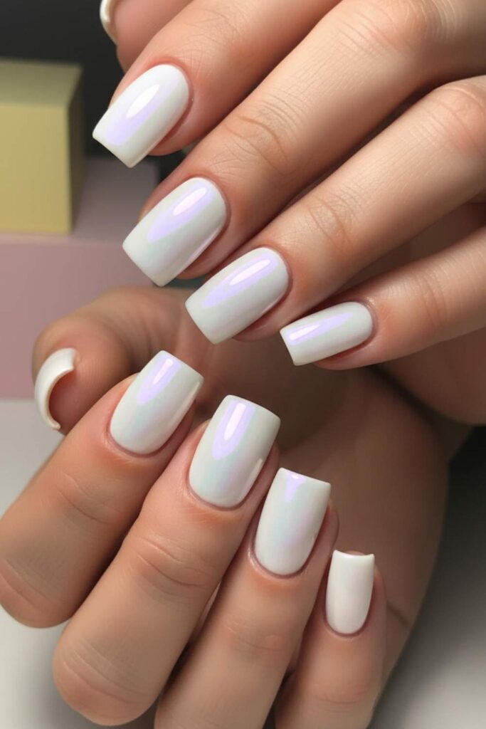 Iridescent White with Color-Shifting Pearl Effect