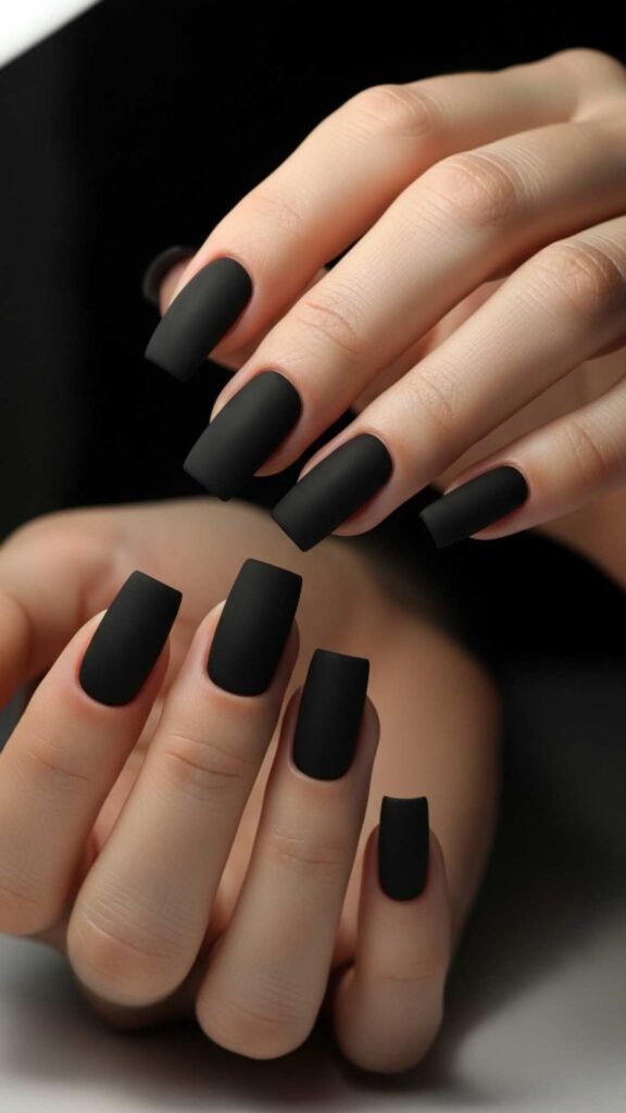 Jet Black Square Tips with Matte Finish