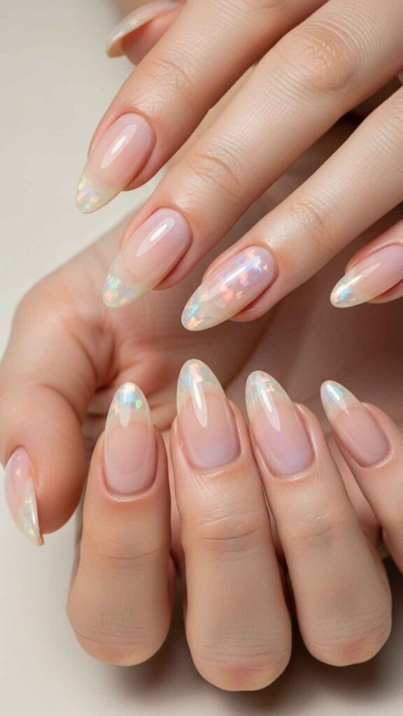 Layered Opal Effect on Nude Base