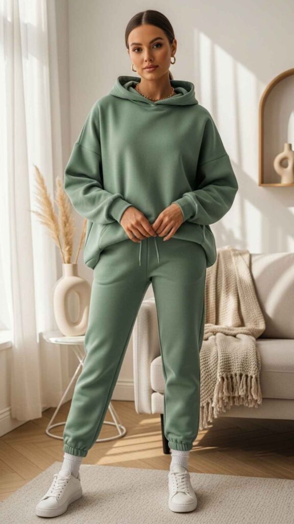 Matching Sweat Set in Sage Green
