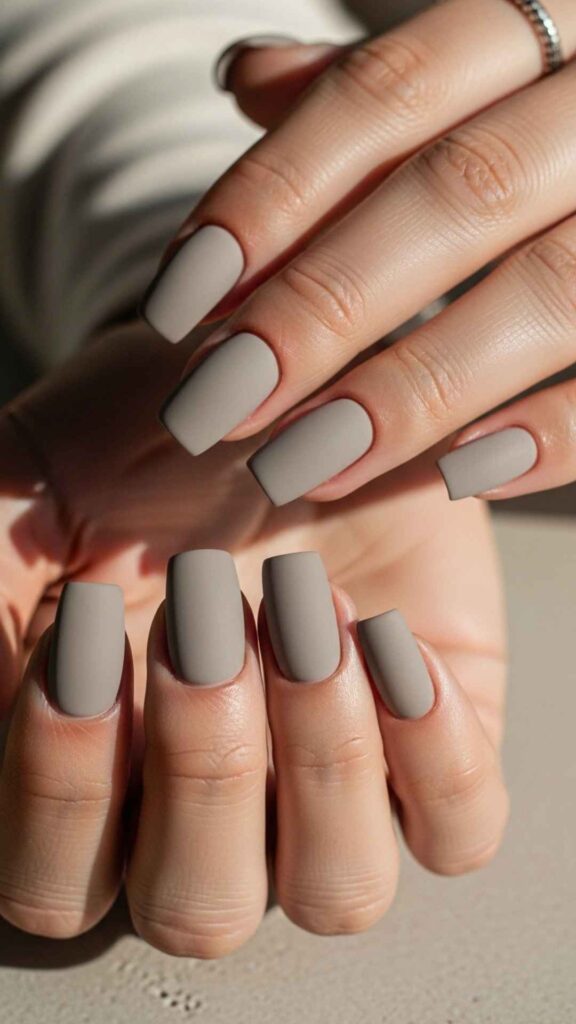 Matte Greige Square Tips