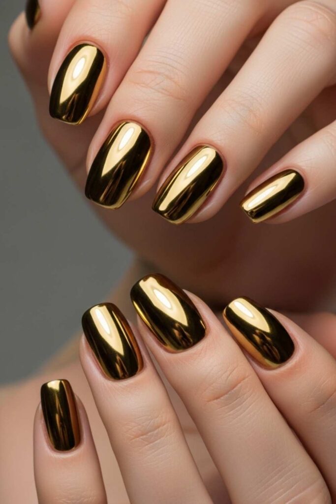 Metallic Gold Short Oval  Full Coverage