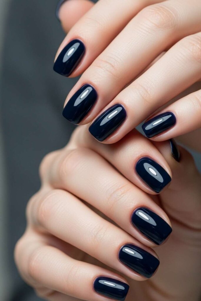 Midnight Navy with a High-Shine Topcoat
