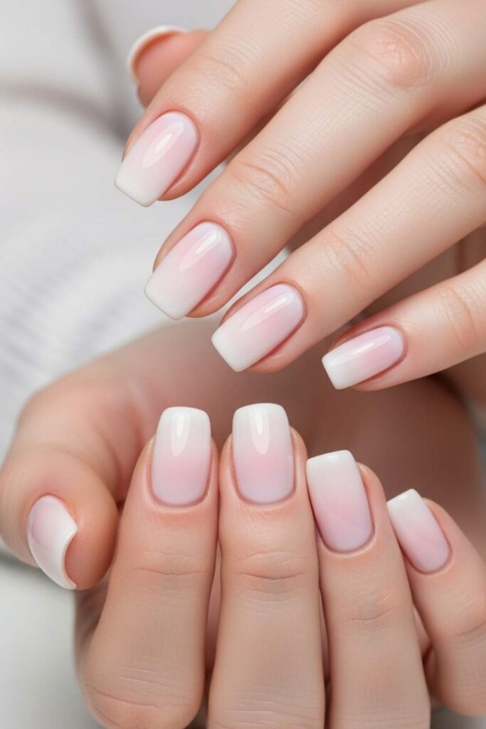 Milky White with a Soft Pink Wash