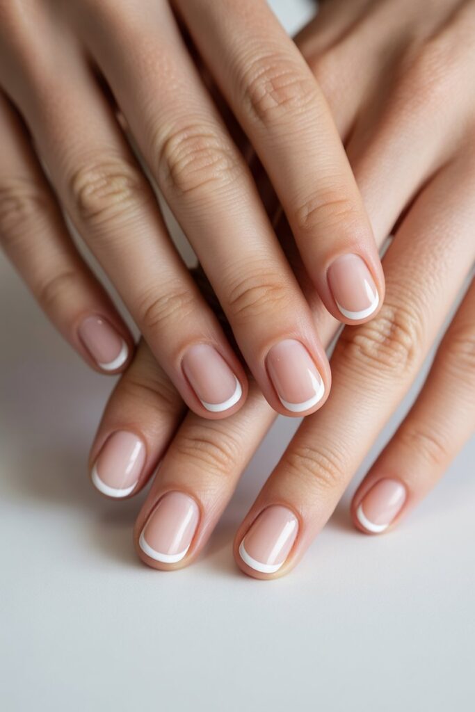 12 White French Tip Nails with Design Ideas That Look Effortlessly Expensive in 2026 8 Negative Space French with Thin White Line