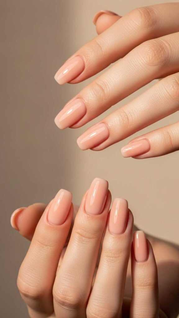Nude Peach with Glazed Topcoat Seal