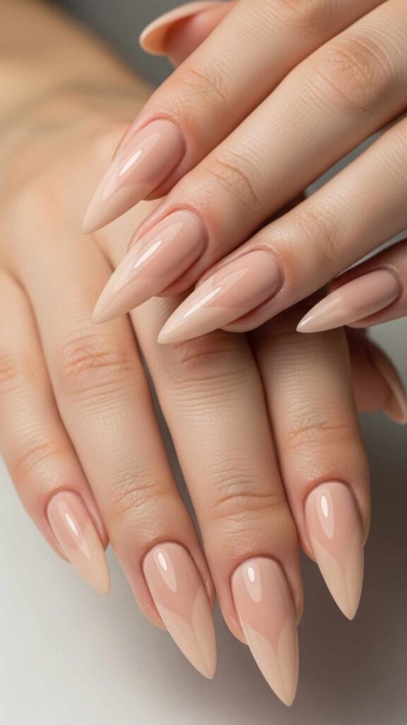 Nude Stiletto with a Matte-Glossy Split