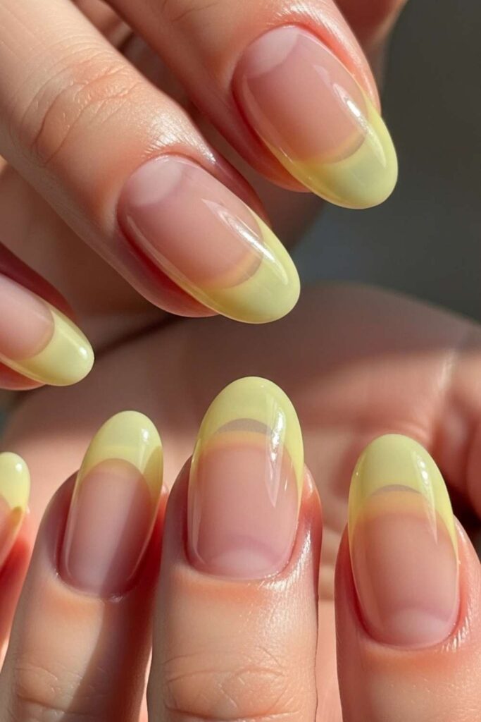 Pale Yellow Jelly Tips on a Clear Base