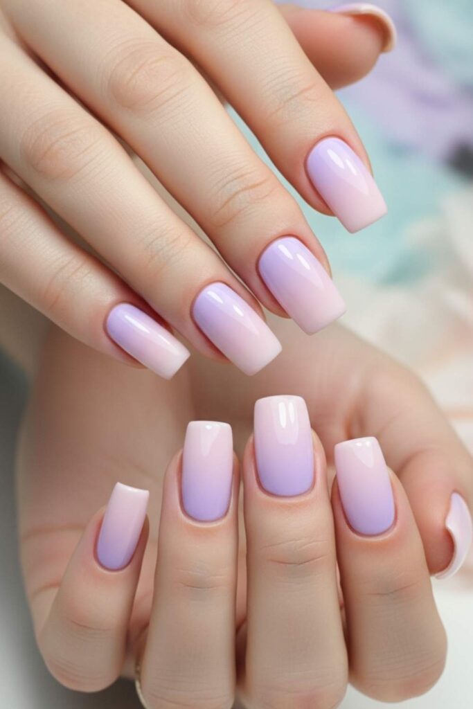 Pastel Gradient Ombre Square Set in Lilac to Pink