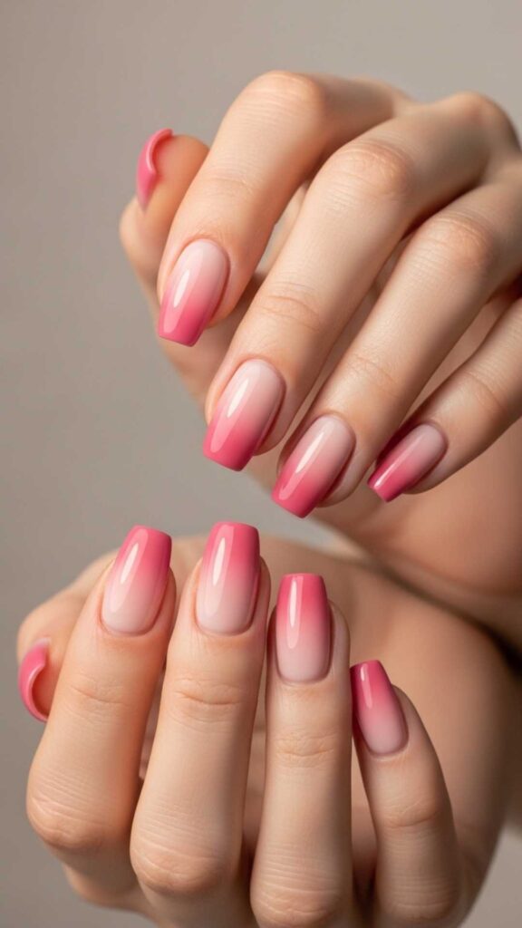 Pink Aura Smudge Gel Nails